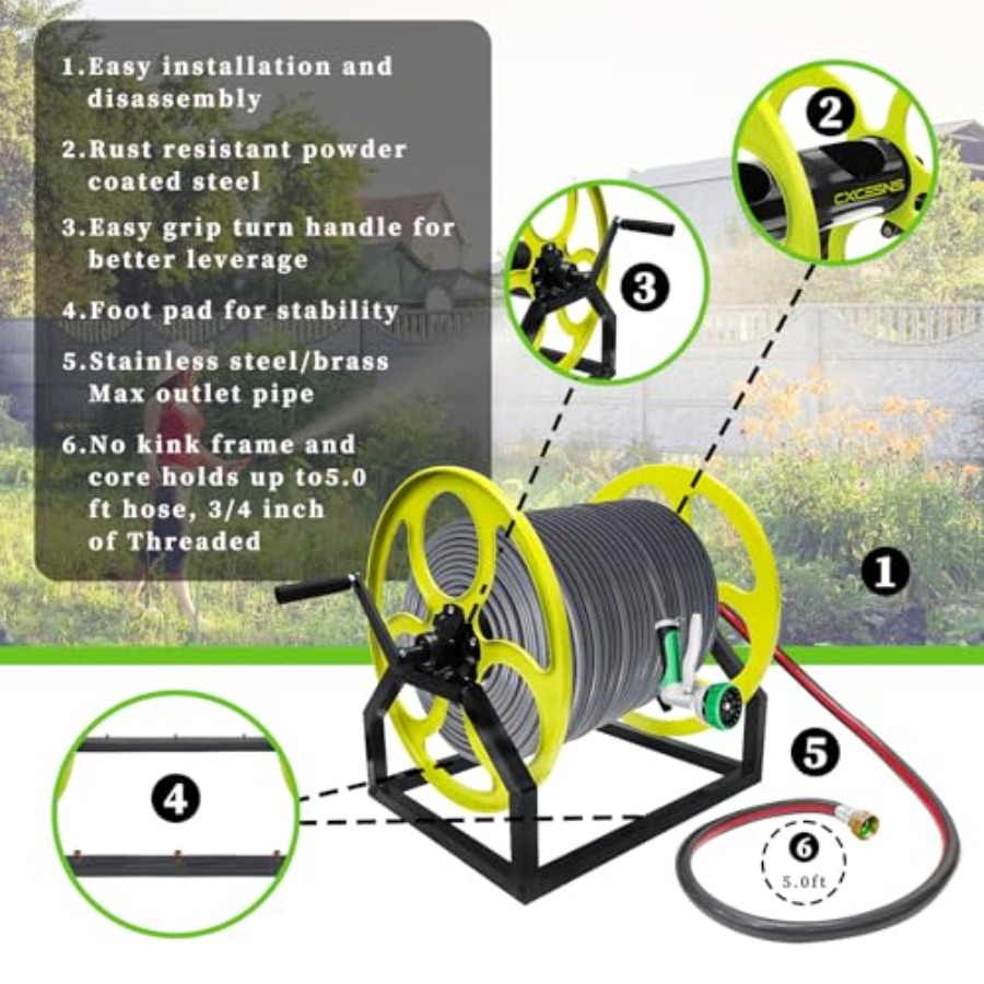 Heavy Duty Garden Hose Reel wi - مراجعة Reel Handle وسعره