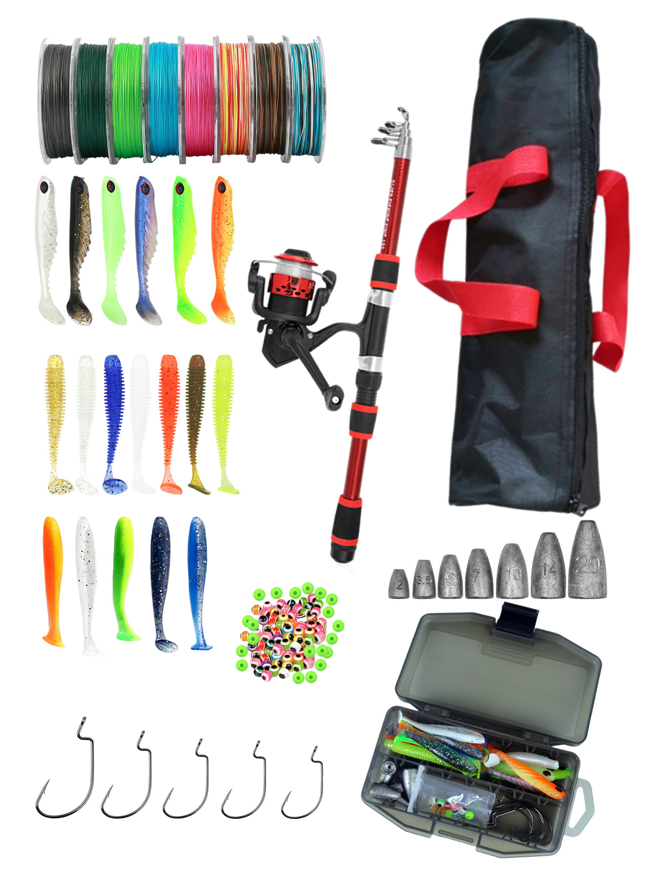 Fishing Rod Reel Combos Collap - مراجعة Reel Bag وسعره