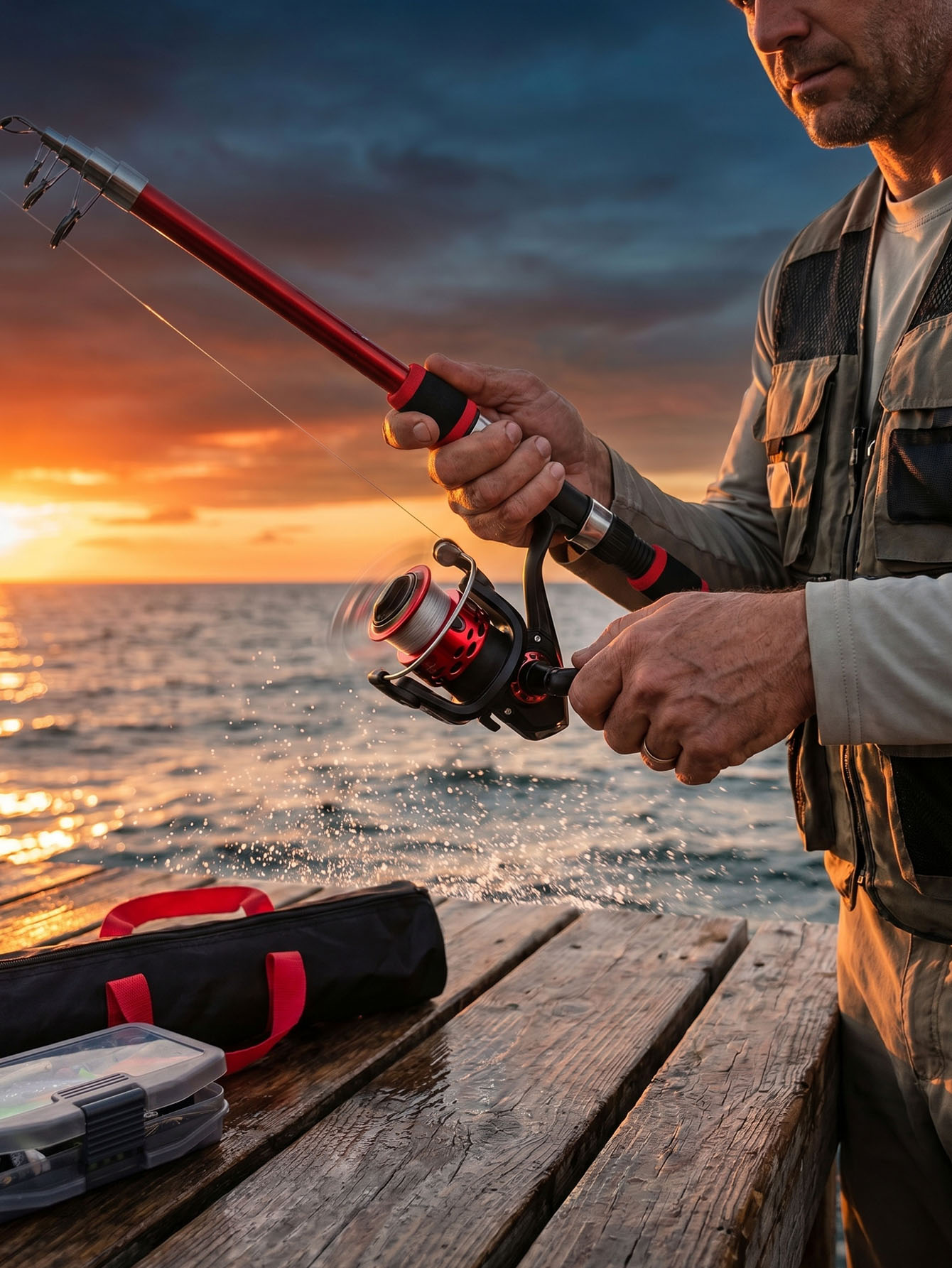 Fishing Rod Reel Combos Collap - مراجعة Reel Bag وسعره